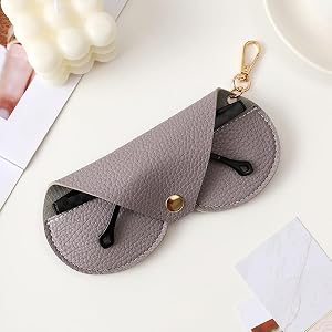 1pc Portable Sunglasses Case Synthetic Leather Litchi Pattern Glasses Case Eyeglasses Storage Pouch Eyewear Accessories