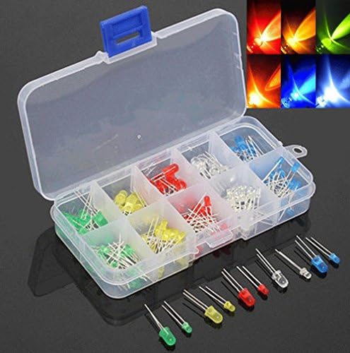 Chonlakrit 150pcs 3mm 5mm LED Light White Red Green Yellow Assorted Emitting Diode DIY Set