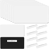 8PCS Blank Name Tags,Ymapinc Name Tags with Pins DIY Blank ID Card for Office Workwear and Uniform,for Business and Personal Use, 2.99 X 1.50 Inch, Make Your Own Personalized Tag