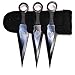 Avias Knife Supply 6.5 inch 3 Piece Stainless Steel Ninja Konoha Leaf Hokage Kunai Throwing Knife Set with Sheath