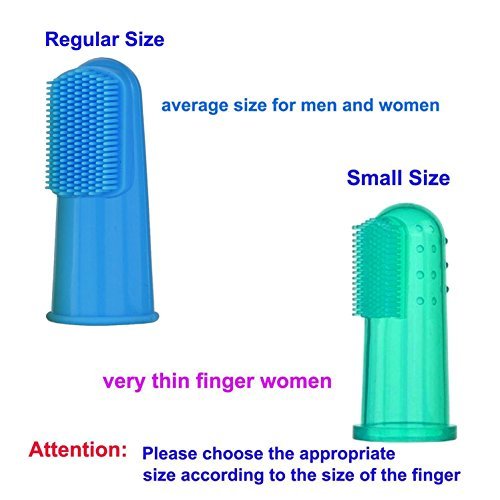 RosyLife Pet Dog Soft Toothbrush Dog Toothbrush Finger Toothbrush pet Toothbrush Small to Large Dogs(8 Small Size Finger)