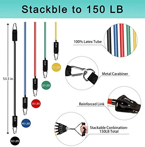 EMOCCI-Resistance-Bands-Set-with-HandleFabric-Exercise-Band-Door-Anchor-Weight-Training-Stretching-Strap-for-Women-Men-Home-Fitness-Yoga-Gym-Workout-Equipment-with-Carry-Bag12pcs150-LB