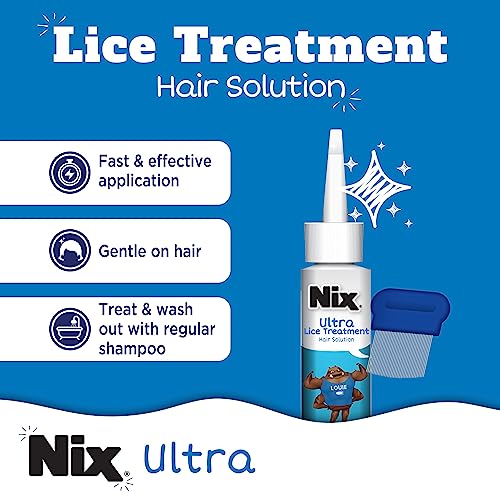Nix Ultra Lice Removal Kit, Lice Treatment Hair Solution, 3.4 fl oz