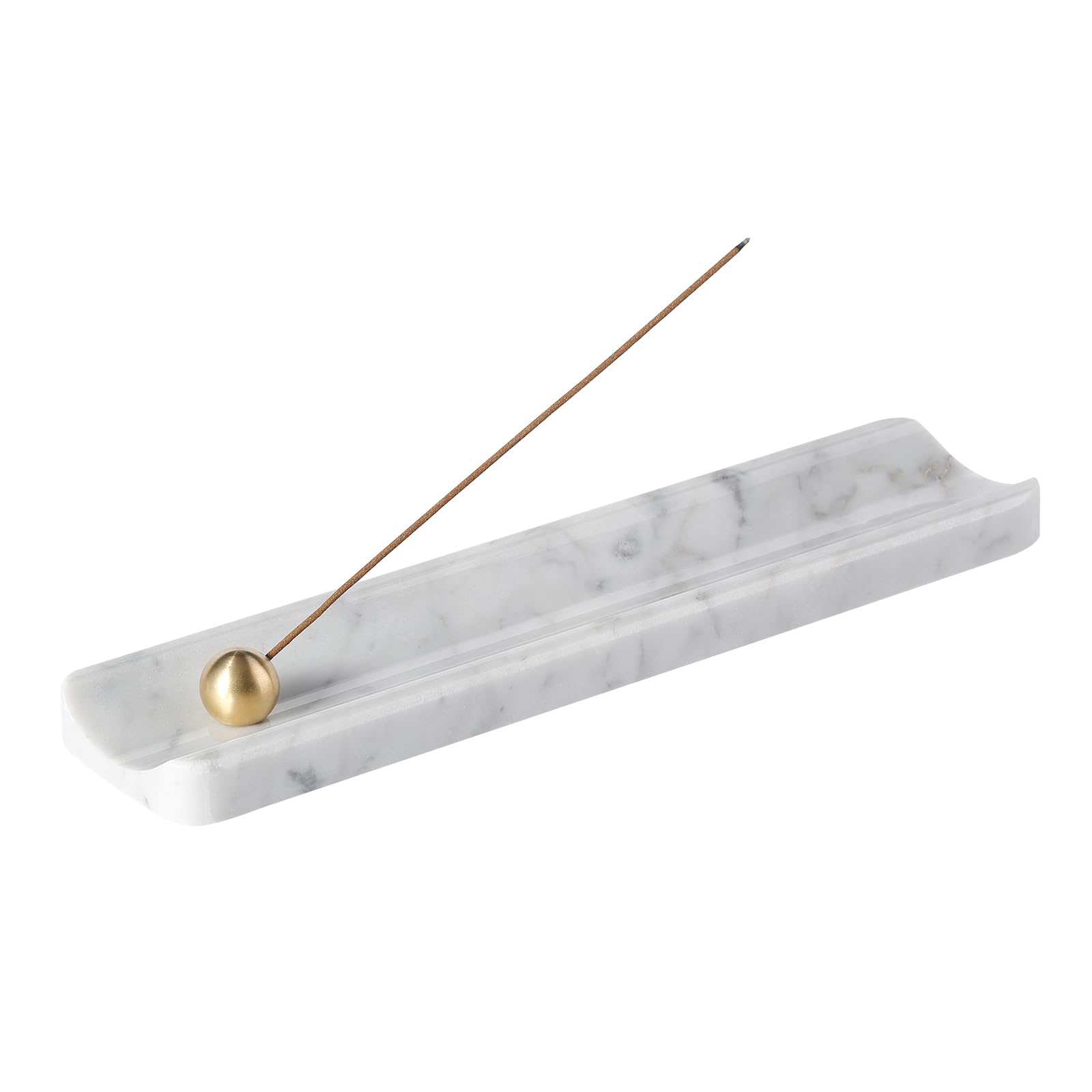 Photo 1 of Koville Italian Carrara Natural Marble Incense Holder, Incense Holders for Sticks, Incense Burner Holder, Ideal for Meditation and Relaxing, Easy to Clean(Bianco Carrara)