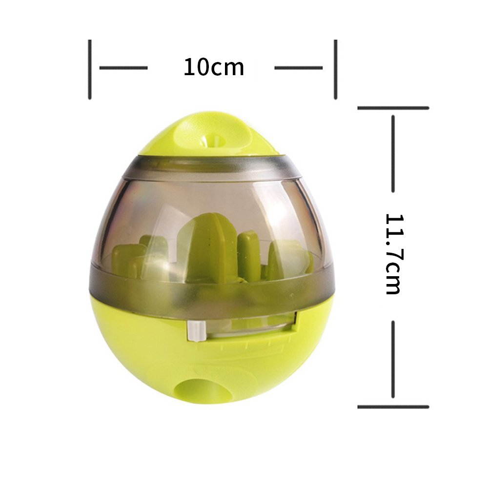 Petony Dog Food Treat Ball Toys with Holes Dispenser Cute Green IQ Puzzle Feeding Ball Toys Size: 4.7x3.9x3.9 inches