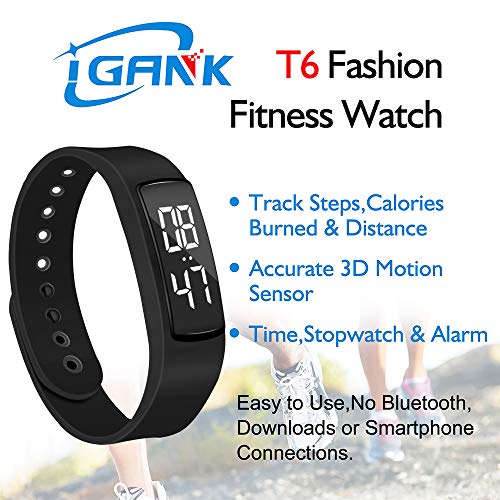 iGANK T6 Pedometer Watch Simple Fitness Tracker Walking Pedometers Step