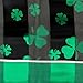 Shamrock Scarf with Green Edge for St Patrick's Day in Black