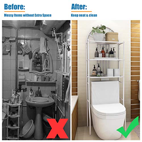 Tangkula Bathroom Space Saver, 3Tier Over The Toilet Storage Rack, Bathroom Organizer with