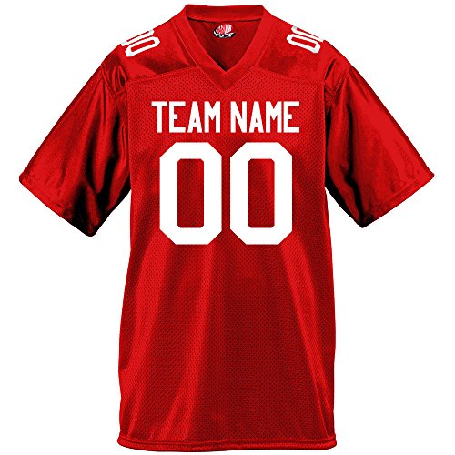 Gameday Mens Fan Wear Custom Football Jersey Adult 3X-Large in Scarlet Red