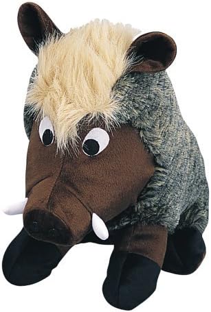 Pet Lou WAR-8 Medium Plush Dog Chew Toy, 8-Inch Warthog by Pet Lou