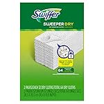 Swiffer Sweeper Dry Sweeping Pad Refills, Hardwood Floor Mop Cleaner Cloth Refill, Unscented, 64 Count