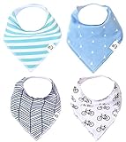 Baby Bandana Drool Bibs for Boys Cruise Set 4 Pack of Unisex Absorbent Cotton Modern Baby Gift Set for Girls