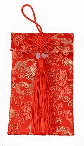 Chinese Element Festive Silk Red Envelopes Gift Card Envelopes (Dragon + Gourd)