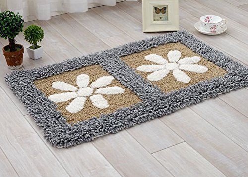ZebraSmile Various Size Flower pattern Chenille Weighted Home Entrance Doorway Mat Door Mat Entry Doormat Entryway Door Mat Door Carpet For Bedroom Indoor Mat Non Slip Back(17.7 X 27.5IN/ 45 X 70 CM)