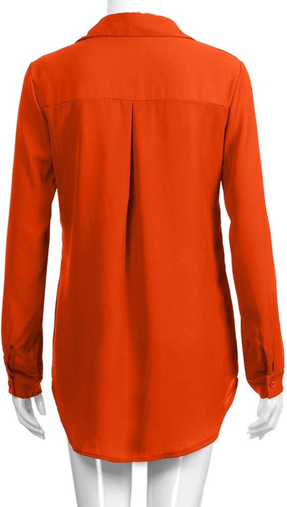 UOKNICE BLOUSE for Womens, Roll Sleeve Casual Fashion V-Neck Solid Office Ladies Plain Tunics T-Shirts Pullovers Tops at  Women’s Clothing store