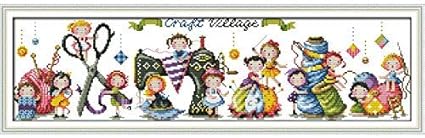 Download Amazon Com Everlasting Love Christmas Craft Village Ecological Cotton Chinese Cross Stitch Kits Counted Stamped 11 Ct 14 Ct Sports Outdoors PSD Mockup Templates