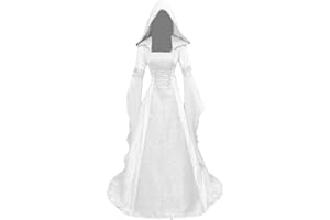 Kahbin Women Hooded Gothic Dress Medieval Corset Renaissance Dress Victorian Dress Halloween Costume