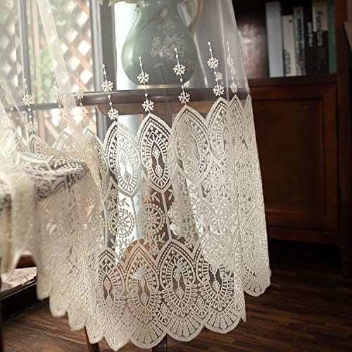 Amazon Com French Country Embroidery Sheer Voile Curtain Panel