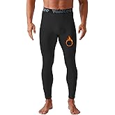 VanKee Men’s Thermal Compression Pants Fleece Lined Sport Tights Base Layer Bottoms Athletic Leggings for Cold Weather