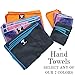 Yoga Mate Soft, Sweat Absorbent, Non-Slip Bikram Yoga Hand Towel, Gray | Blue Trim