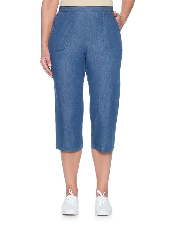 Alfred Dunner Petites' Denim Cropped Pants at Amazon Women's Jeans store