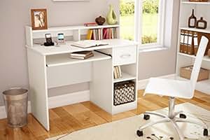 Color blanco y escritorios para espacios pequeños, adolescentes, para