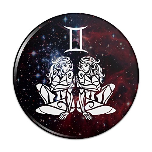 Gemini Twins Zodiac Sign Horoscope in Space Pinback Button Pin Badge - 1