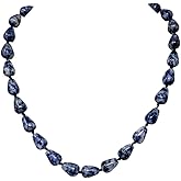 Womens Handmade Beaded Gemstone Necklace - Teardrop Shape Natural Gemstone Necklace For Women