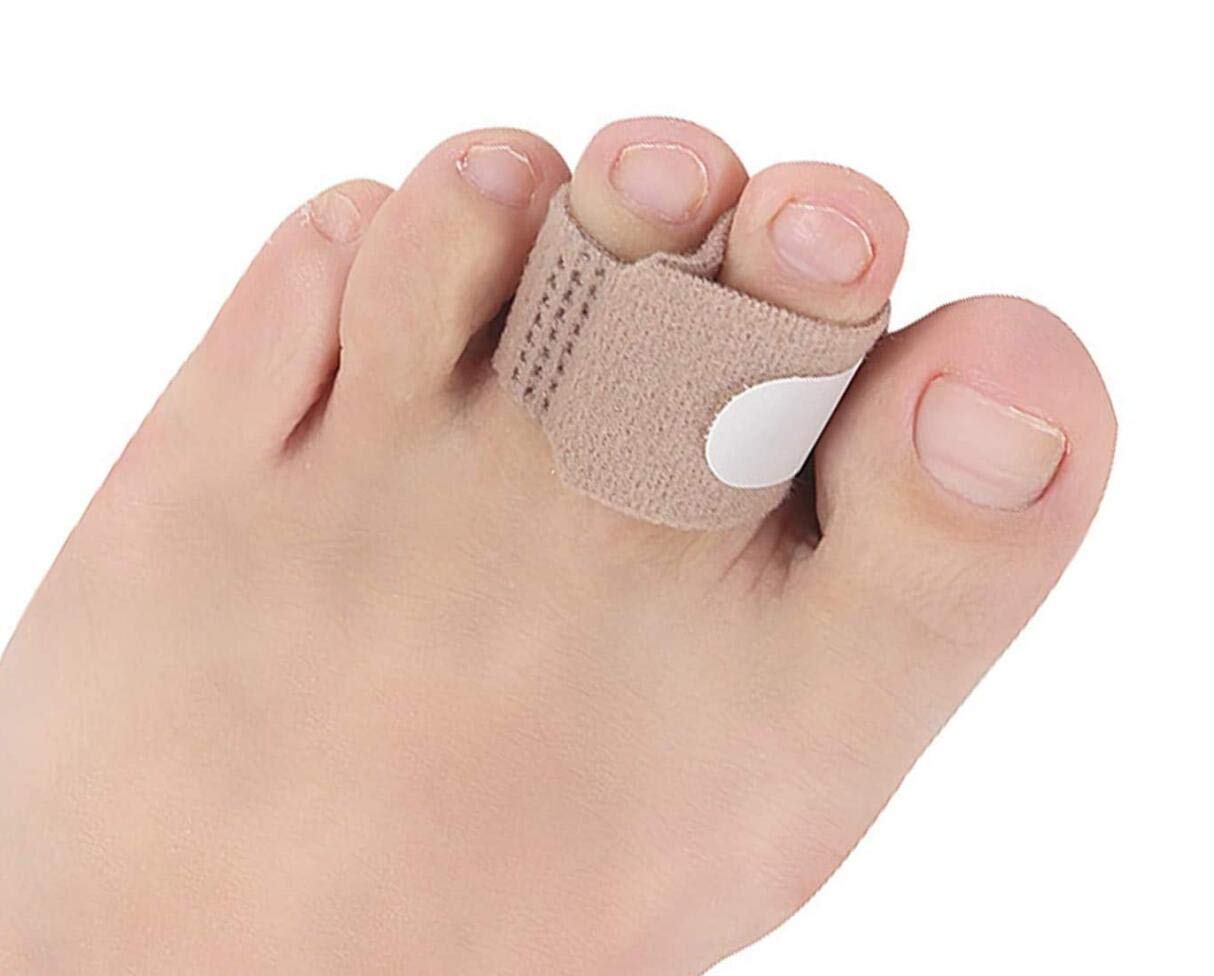 F Season 10pcs Broken Toe Wraps Fabric Toe Splint Toe Cushioned Bandages Finger Protectors
