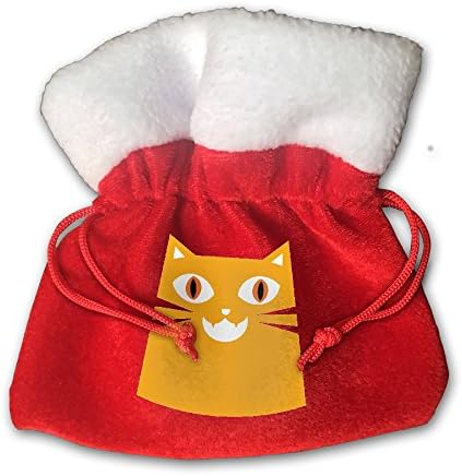 Weird Cat Santa Clause Christmas Gift Bags Drawstring Bag Candy Bag For Children Holiday Wrapping Goodie Bags Party Favors