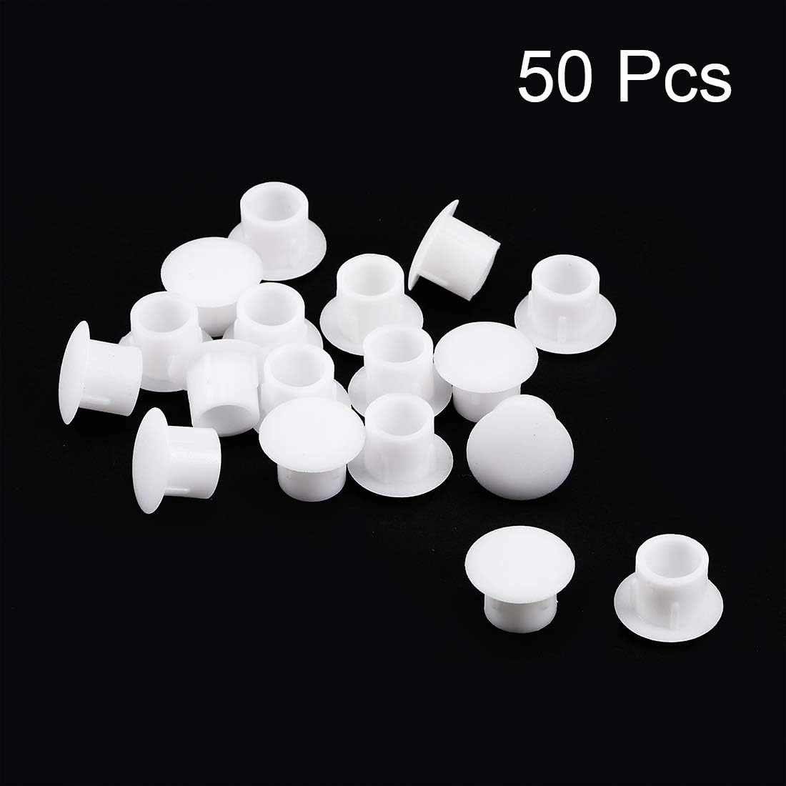 sourcing map Shelf Peg Hole Plugs 8mm Dia White Plastic Tube Cover for Nail Cabinet Button Bracket Cupboard Bookshelf Bookcase Adjustable Shelf Closet 50Pcs - Image 3