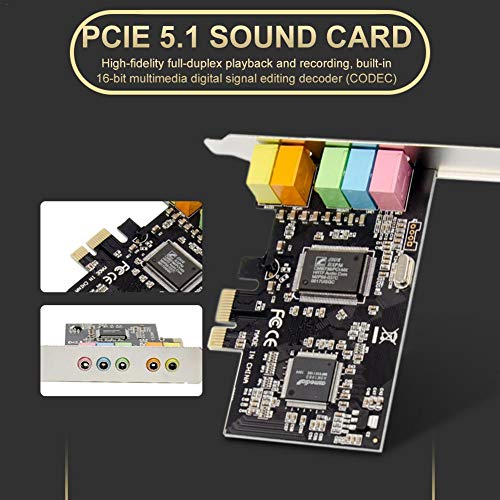 PCIE sound card CMI8738 chip 5.1 channel stereo Audio Sound Card w/Low Express 5.1ch Profile PCI-E - Thumbnail 3