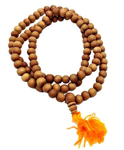 Healing Lama 108 Beads Genuine Sandlewood Tibetan Meditation Prayer Japa Mala, Buddhist Necklace. 8MM Beads Size