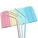 Resinta 500 Pieces Striped Disposable Plastic Straws Multi Colored Flexible Bendable Drinking Straws for Party Supplies, 8 Inch