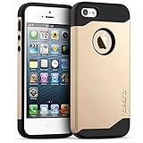 iPhone 5S case, iPhone SE case, Desiro® [Champagne Gold] Dual Shield Shock Absorption Protective Heavy Duty Hybrid Case Cover for Apple iPhone 5 5S SE