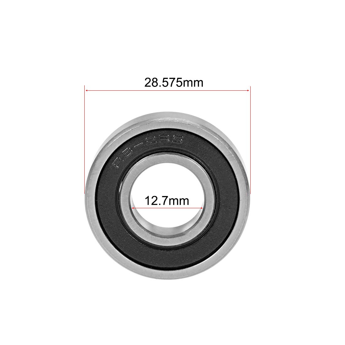 sourcing map R8-2RS Deep Groove Ball Bearing 1/2"x1-1/8"x5/16" Double Sealed Chrome Steel Bearings 2-Pack - Image 5