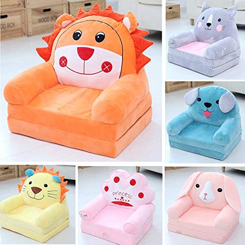 Children's Sofa Backrest Chair Stuffed Plush Toy Kids Toys Baby Learning Chair Infant Foldable Seat Feeding Chair for Teens/Toddlers/Baby - Thumbnail 2