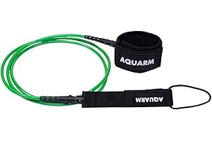 AQUARM Surfboard Leash 6/7/8/9 Feet, Straight Leg Rope Premium SUP Leashes for Shortboard, Longboard, Paddleboard, Surf Boards, Surf Leash with Double Stainless Steel Swivels