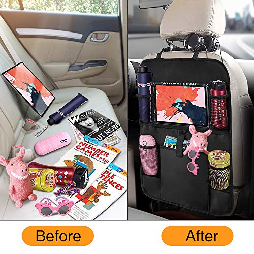 image for mixigoo Car Back Seat Organizer Kids - Car Organizers Covers Protector