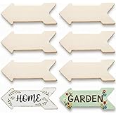 Veemoon 8pcs Blank Wood Directional Signs, 8pcs Unfinished Arrow Shape Craft Cutouts Board Wall Art DIY Arrow Plaque Decoration Hanging Wooden Directional Sign for Home Farmhouse Garden,15.7 X 5.9“