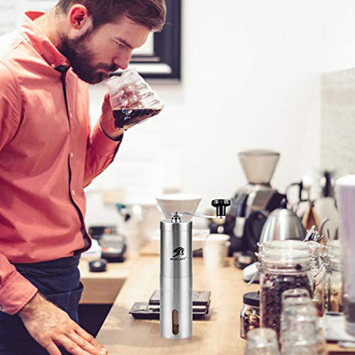 MLMLANT Handheld-Hand-Espresso-Kaffeemühle mit Kurbel, konischer Grat, Keramik, französische kompakte Mühle, Bohnen, Set… – Bild 8