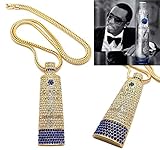Shiny jewelers USA Mens Iced Out Gold Ciroc Vodka Bottle Pendant 4mm 36