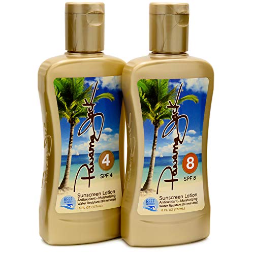 Panama Jack Sunscreen Tanning Lotion - SPF 8, Reef-Friendly, PABA, Paraben, Gluten & Cruelty Free, Antioxidant Moisturizing Formula, Water Resistant (80 Minutes), 6 FL OZ