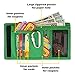 Rough Enough Green Canvas Boys Keychain Card Wallet for Kids Teen Coin Purse Pouch with Zipper Pocket Organizer and Carabiner Clip for Travel School Sport Outdoor Unique Christmas Thanksgiving Gifts