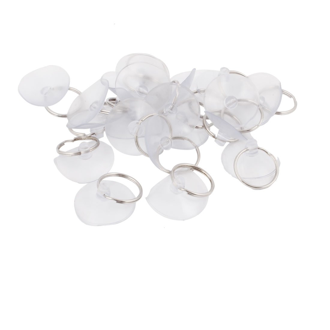 sourcing map Metal Hook Suction Cups Towel 30mm Dia 20 Pcs Clear Blue