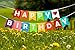 Glittery Garden Premium Felt Happy Birthday Banner, Cake Topper - Rainbow-Themed Party Decoration Flags