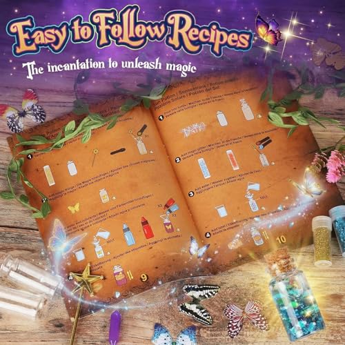 Alritz Fairy Potions Kit, Magic Mix Kit 20 Bottles, Decorations Ornaments Garden Crafts Birthday Gifts Toys for Girls 6 7 8 9 10 Years Old Families Party Outdoor Indoor