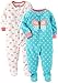 Carter's Baby Girls' Toddler 2-Pack Fleece Pajamas, Ivory Heart/Mint Butterfly, 4T