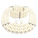 KOSMOS-LI Snake Necklace Earrings Flexible Bendable Wrap Bangle Twistable Snake Jewelry Sets (1460ivory)