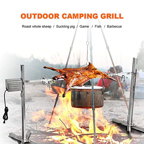 Rbay 40W BBQ Grill Rotisseries Kit, 60-90Lb Electric Grill Universal Rotisserie Kit for Pig Rotisserie Hog Lamb